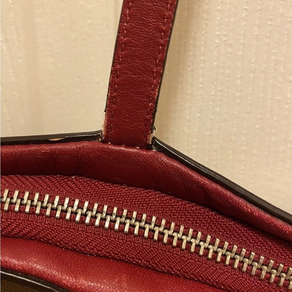 Coach Red and Brown Signature Tote - Picture 7 of 16
